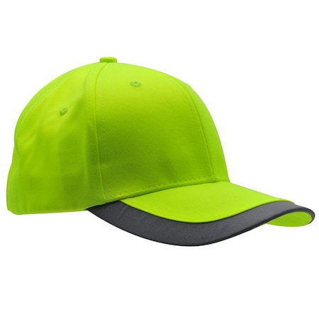 Safety Cap W/ Reflective Trim - Lime, BCOSFCAP01